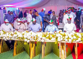 Okowa, other PDP Govs, stage protest at INEC office