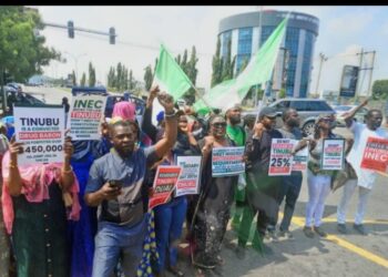 Protesters make specific demand from Tribunal on Tinubu inauguration
